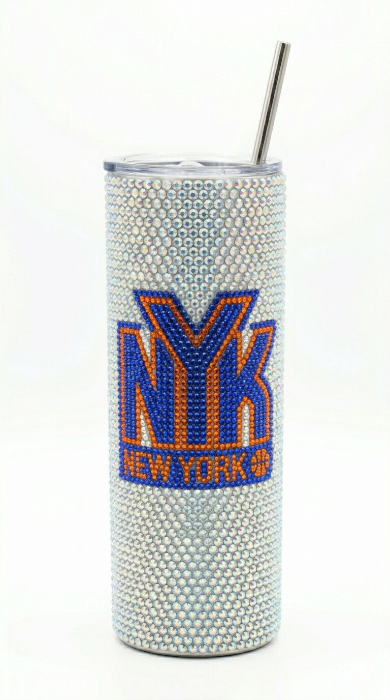 New York team inspired rhinestone tumbler